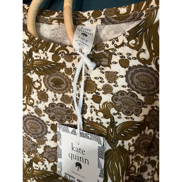 NWT Kate Quinn Fennel Firebird Long Sleeve Boxy Tee Tshirt Bamboo Size 9/10 - Picture 2 of 4